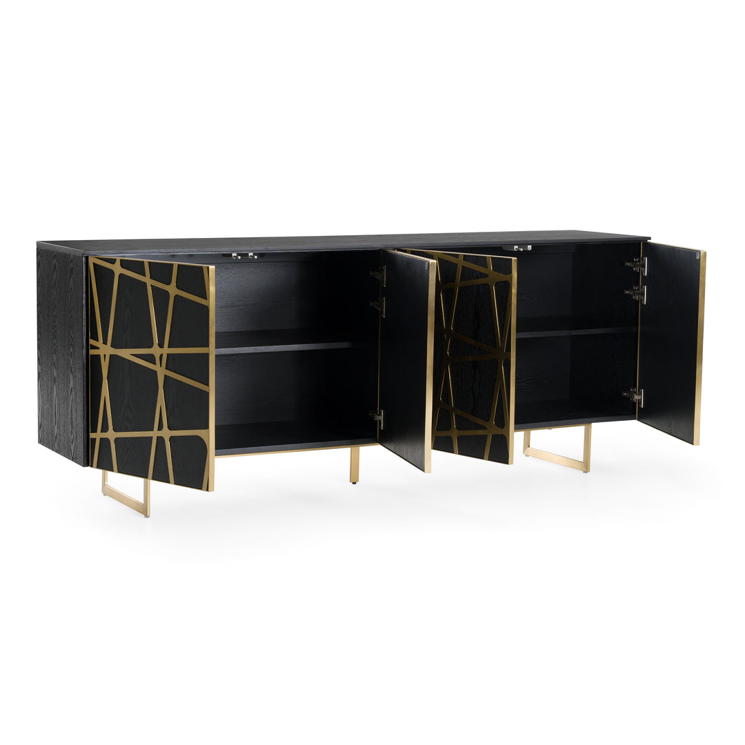 Kilson - Modern Black Oak & Champagne Gold Buffet