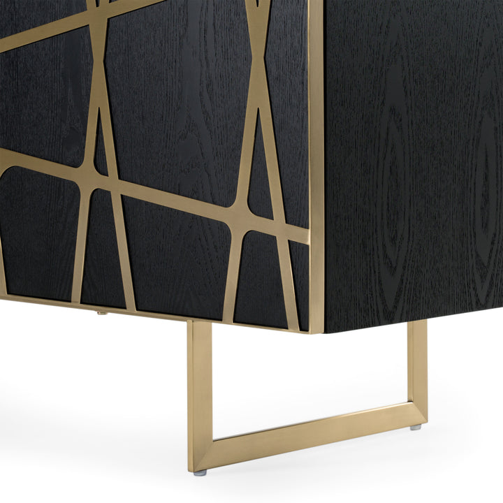 Kilson - Modern Black Oak &amp; Champagne Gold Buffet