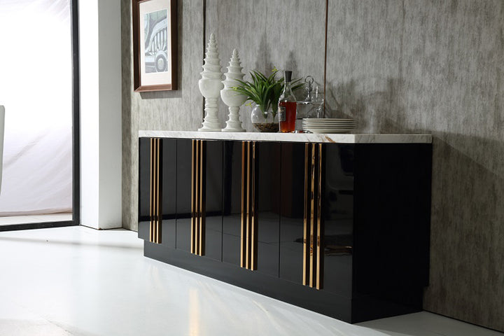 Kingsley Modern Marble &amp; Rosegold Buffet
