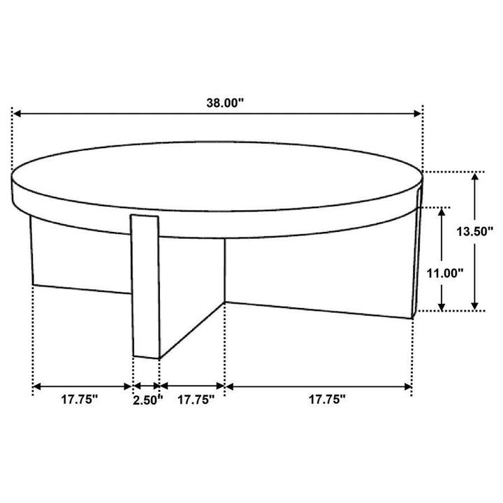 Kinkaid - Round Solid Mango Wood Coffee Table - Brown Coffee Table modern furniture Contempo Furniture