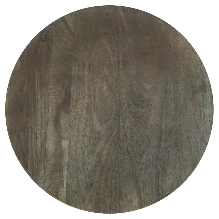 Kinkaid - Round Solid Mango Wood End Table - Brown End Table modern furniture Contempo Furniture