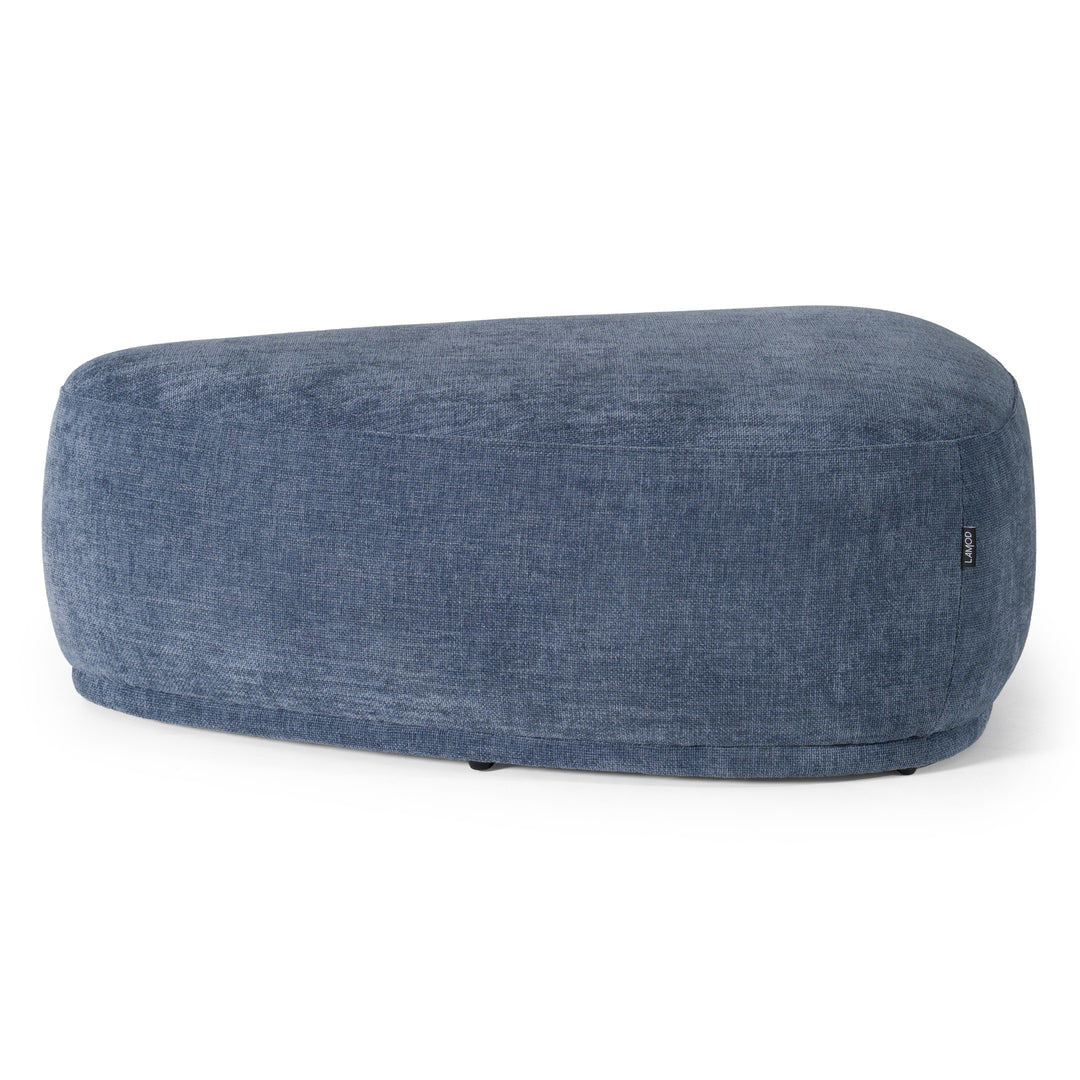 Kinsey - Modern Blue Large River Rock Ottoman