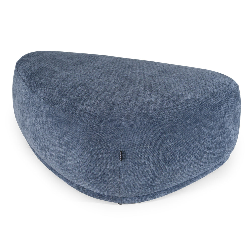 Kinsey - Modern Blue Large River Rock Ottoman - View 2
