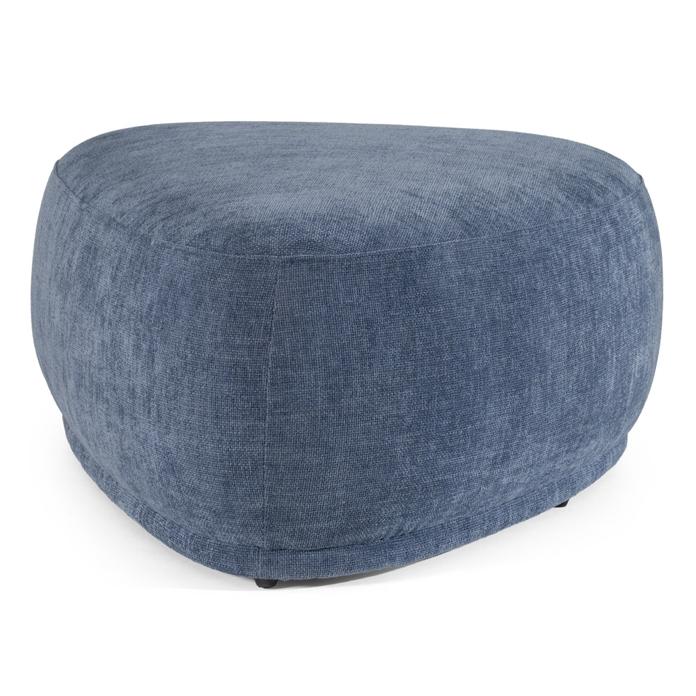 Kinsey - Modern Blue Large River Rock Ottoman - View 4