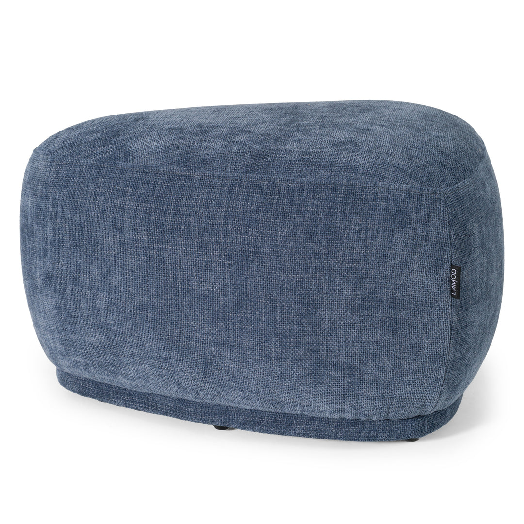 Kinsey  Modern Blue Small River Rock Ottoman