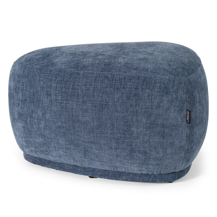 Kinsey  Modern Blue Small River Rock Ottoman