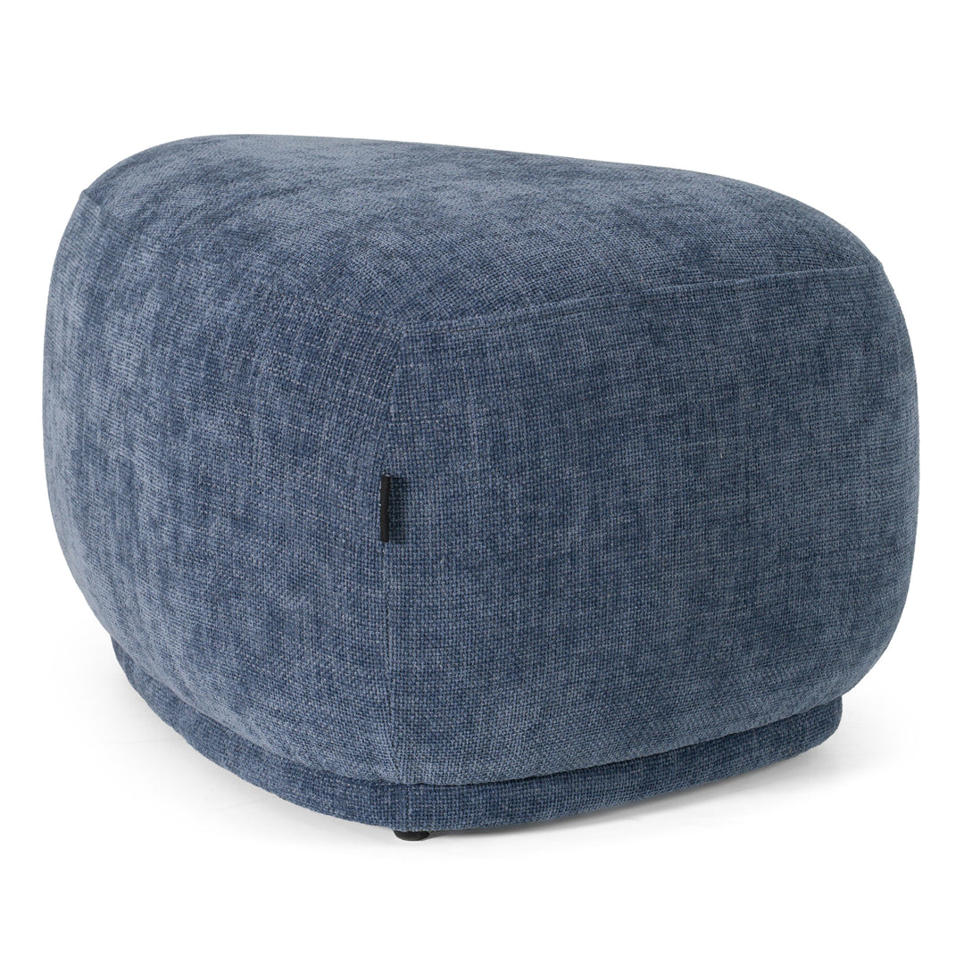Kinsey  Modern Blue Small River Rock Ottoman