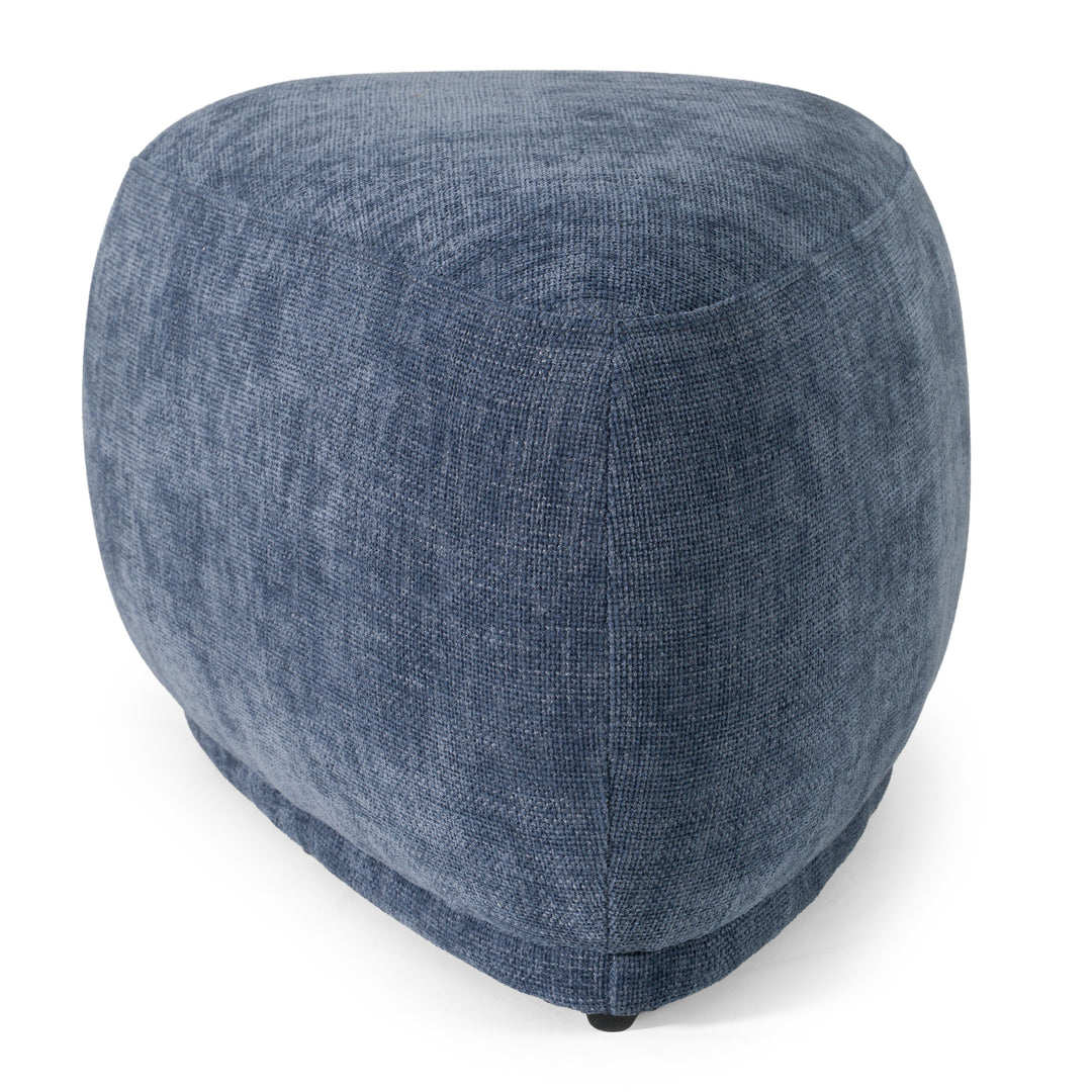 Kinsey  Modern Blue Small River Rock Ottoman