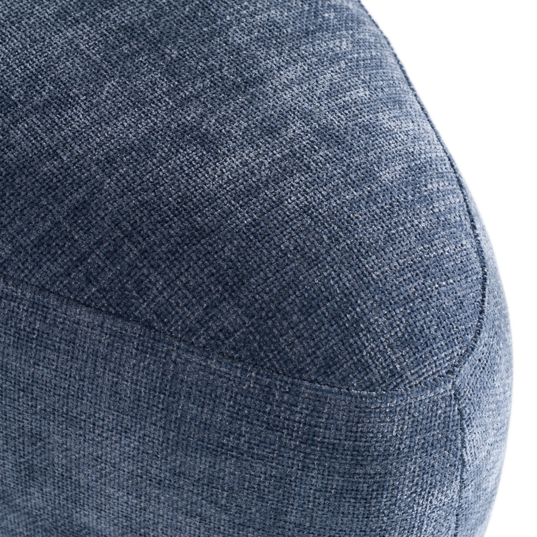 Kinsey  Modern Blue Small River Rock Ottoman