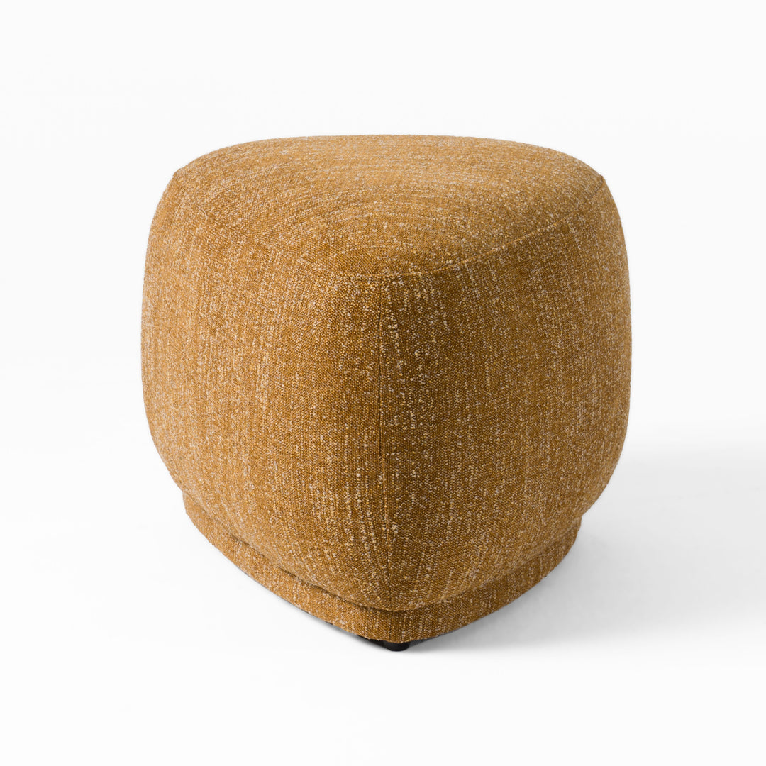 Kinsey  Modern Mustard Small River Rock Ottoman