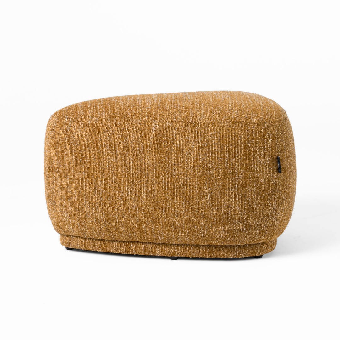 Kinsey  Modern Mustard Small River Rock Ottoman