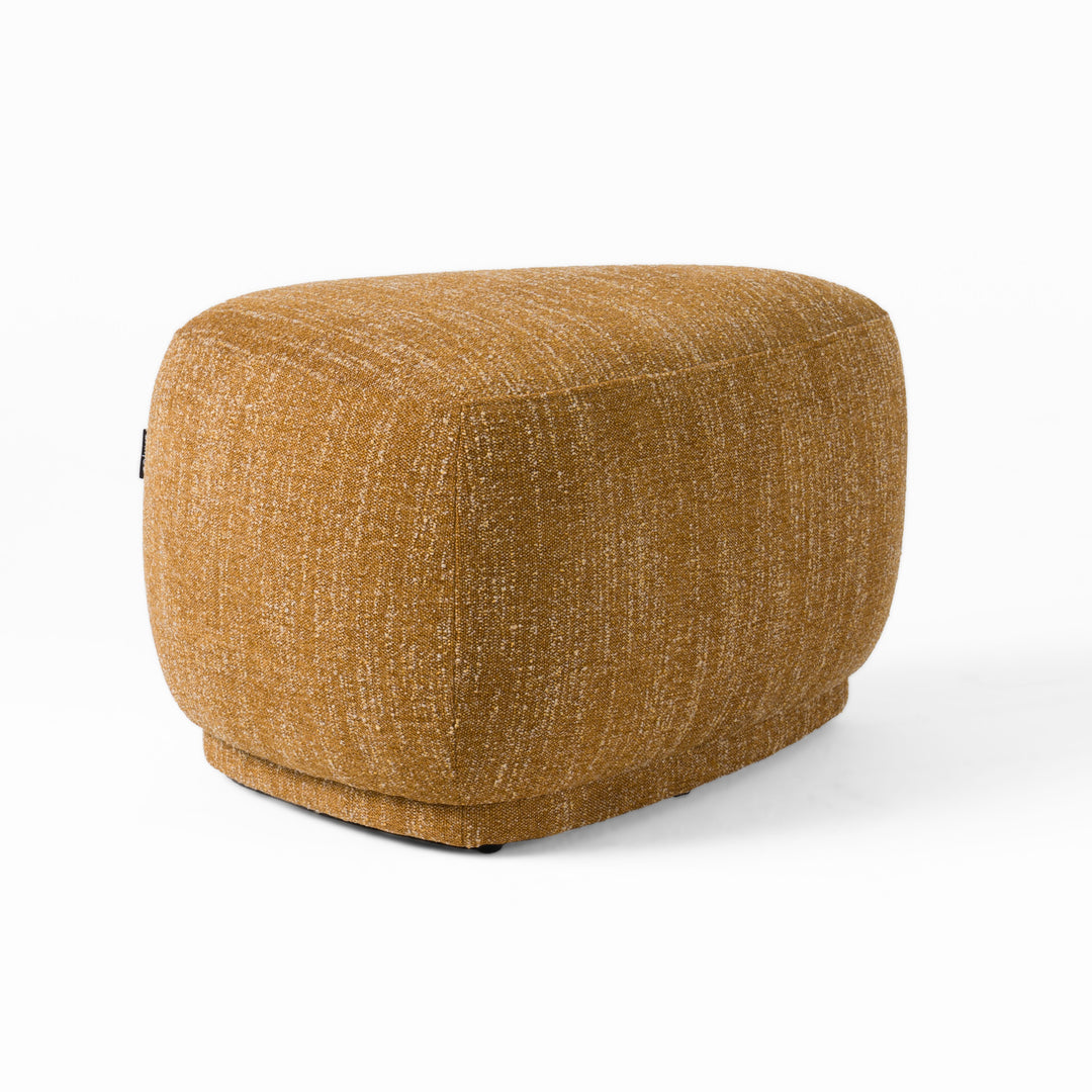 Kinsey  Modern Mustard Small River Rock Ottoman