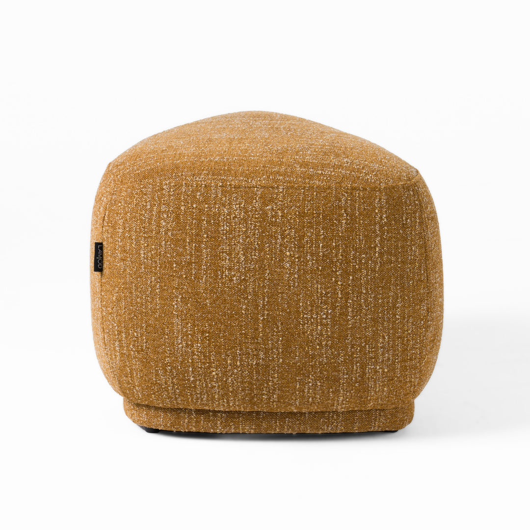 Kinsey  Modern Mustard Small River Rock Ottoman