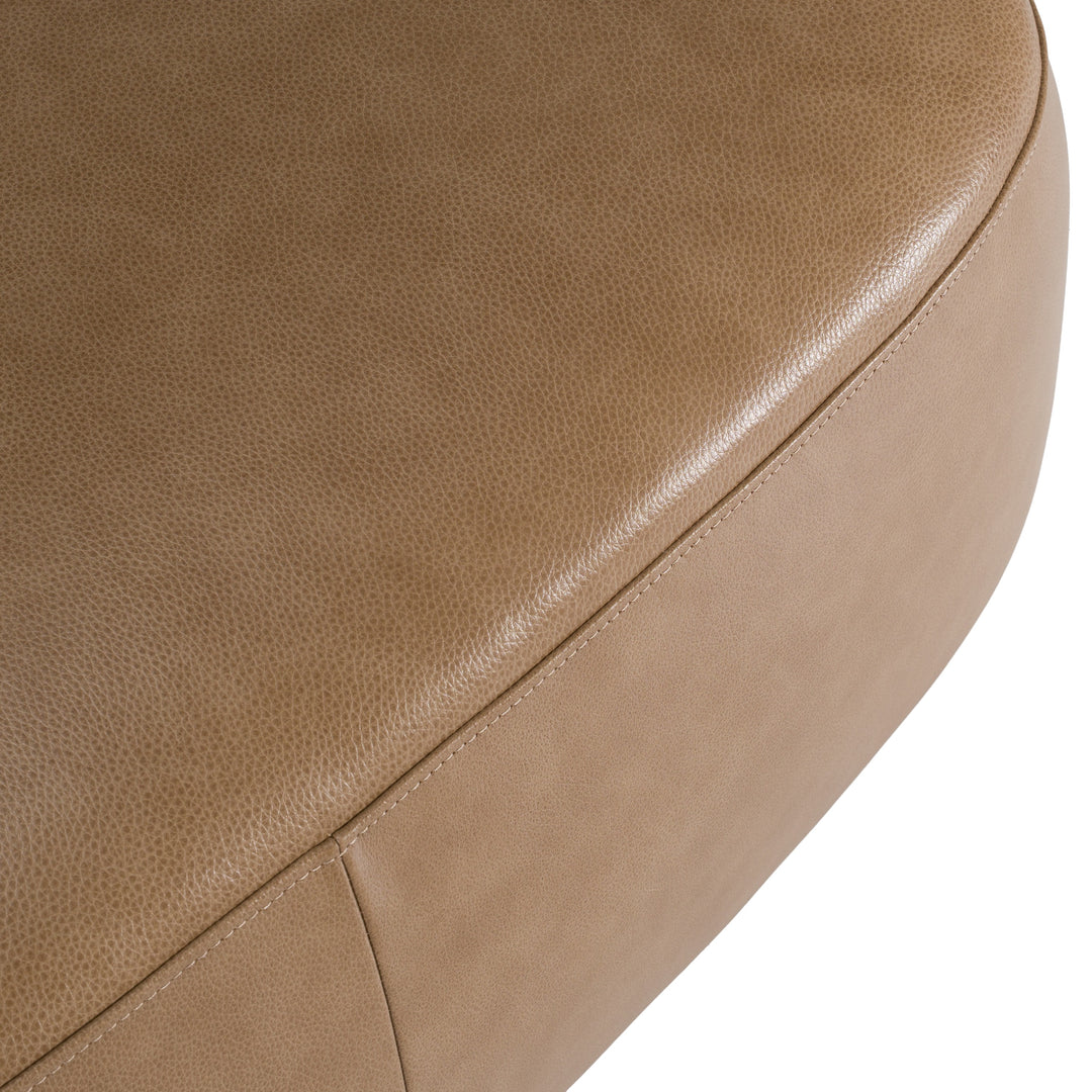 Kinsey  Modern Tan Leather Large River Rock Ottoman