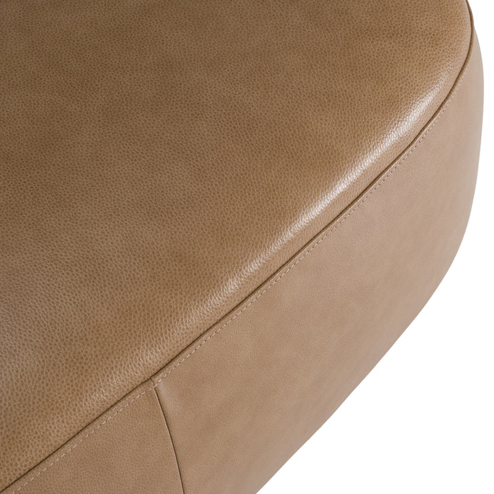 Kinsey  Modern Tan Leather Large River Rock Ottoman