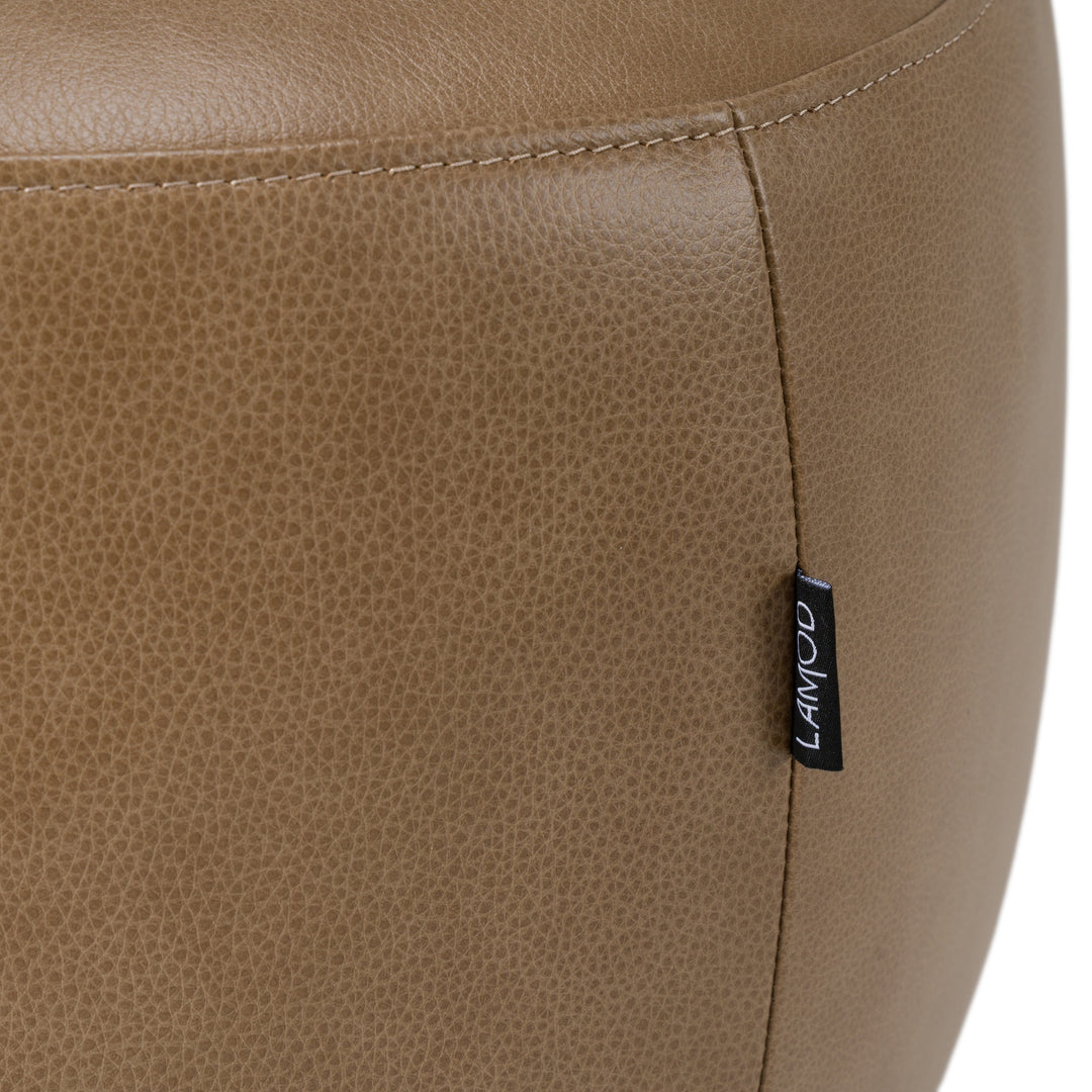 Kinsey  Modern Tan Leather Large River Rock Ottoman