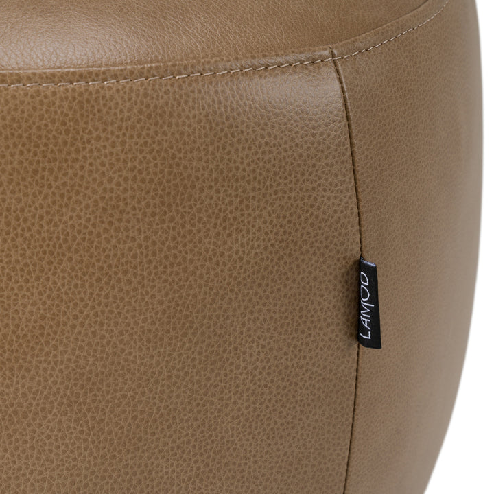 Kinsey  Modern Tan Leather Large River Rock Ottoman