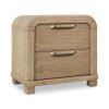 Kione Two Drawer Acacia Wood Nightstand in Lioness Nightstand modern furniture Contempo Furniture