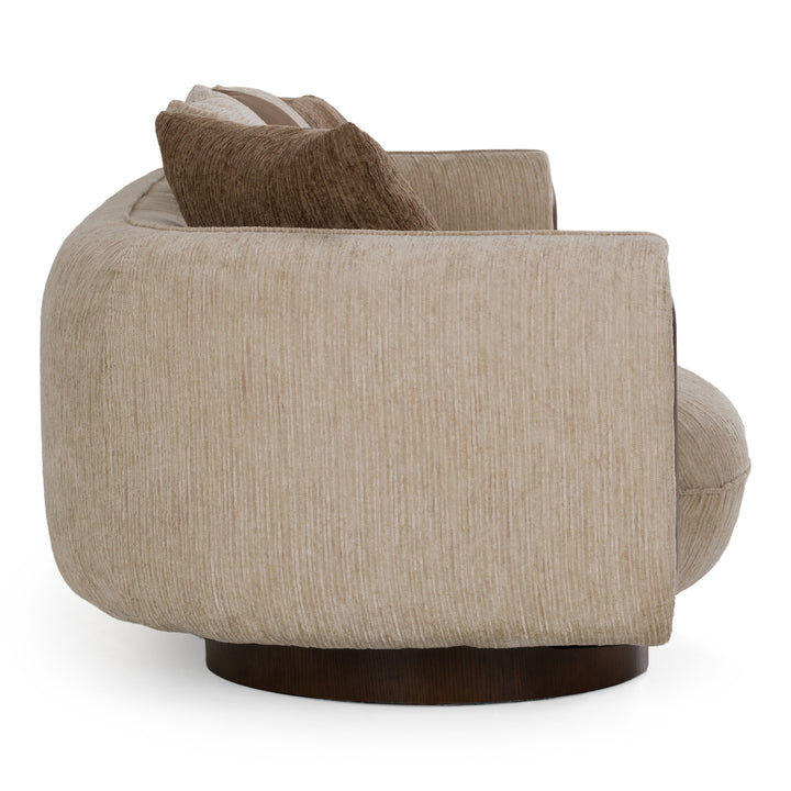 Kiran - Modern Beige + Brown Fabric Sofa