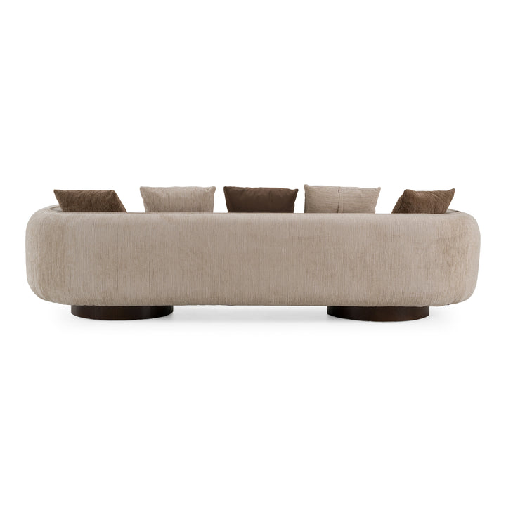 Kiran - Modern Beige + Brown Fabric Sofa