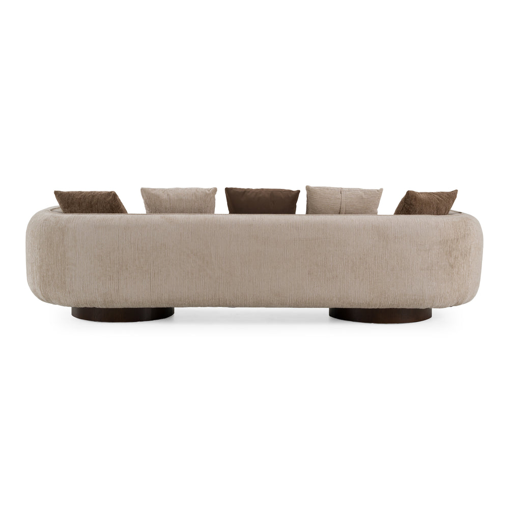 Kiran - Modern Beige + Brown Fabric Sofa - View 5