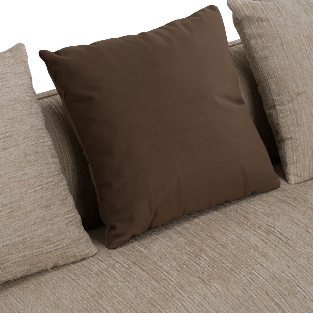 Kiran - Modern Beige + Brown Fabric Sofa