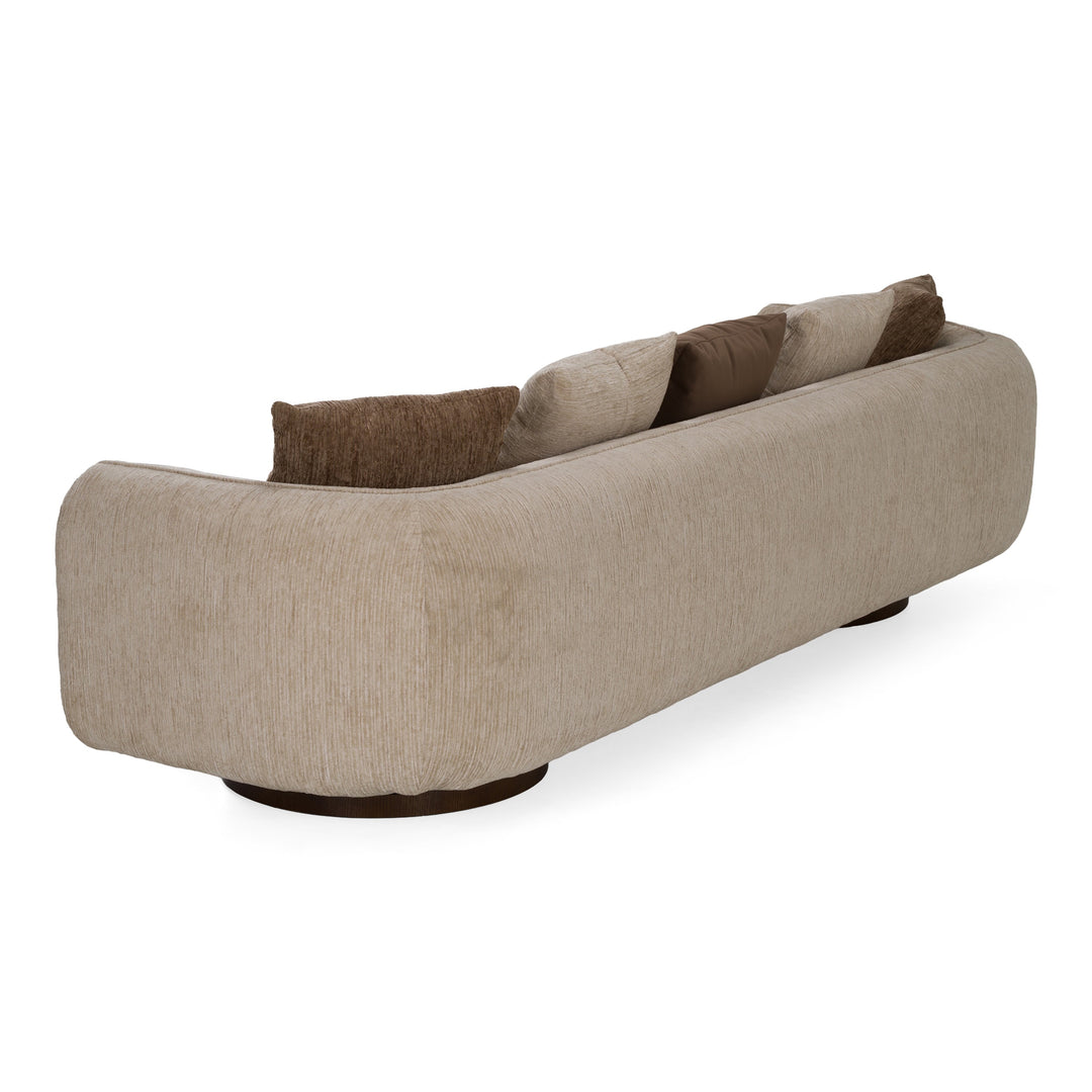 Kiran - Modern Beige + Brown Fabric Sofa