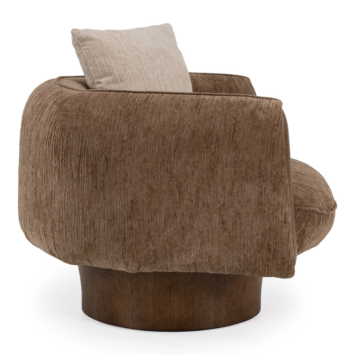 Kiran - Modern Brown + Beige Swivel Accent Chair