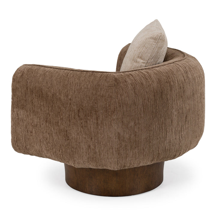 Kiran - Modern Brown + Beige Swivel Accent Chair