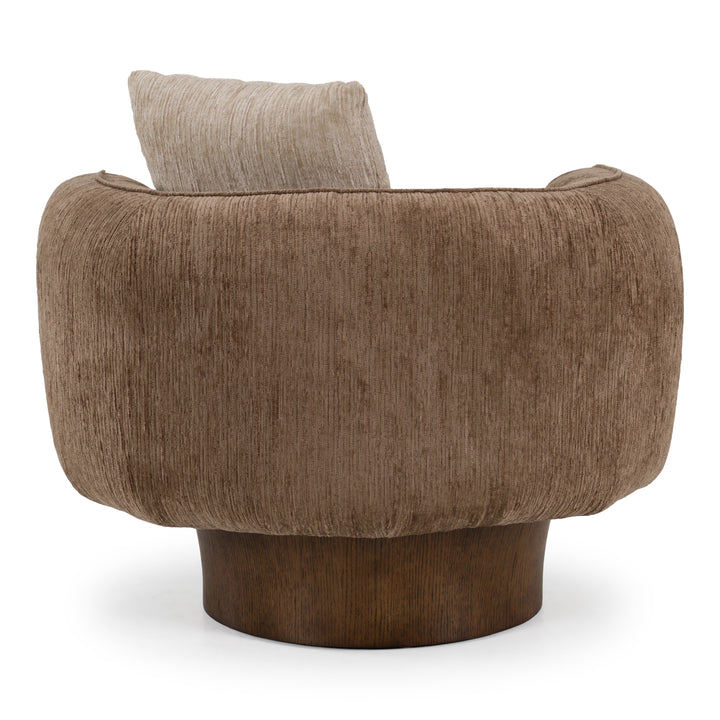 Kiran - Modern Brown + Beige Swivel Accent Chair