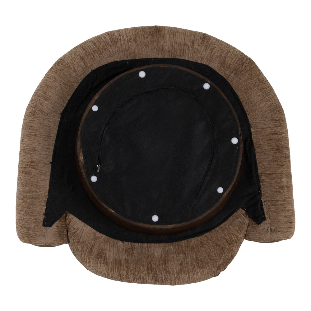 Kiran - Modern Brown + Beige Swivel Accent Chair - View 7