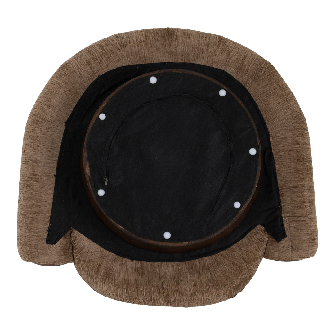 Kiran - Modern Brown + Beige Swivel Accent Chair