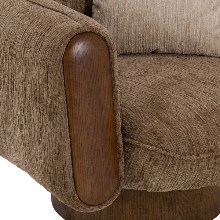 Kiran - Modern Brown + Beige Swivel Accent Chair