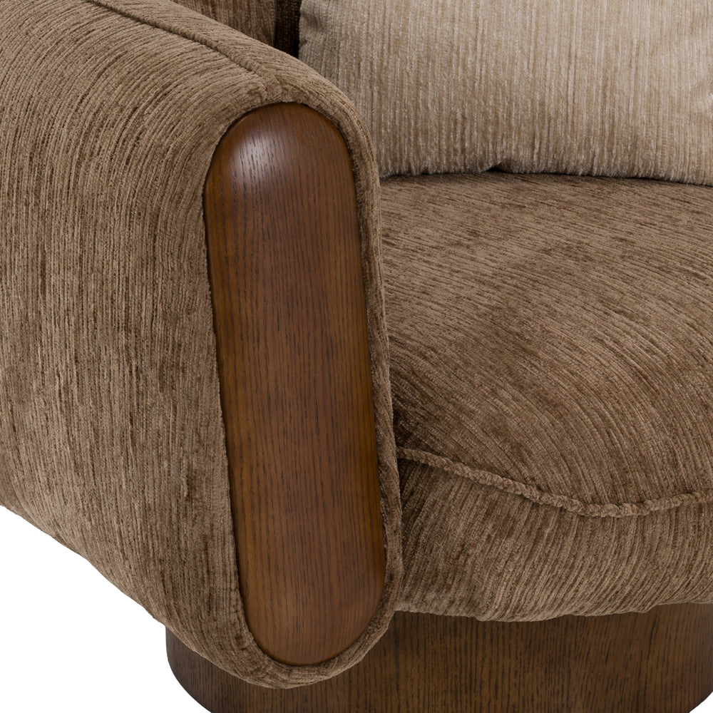 Kiran - Modern Brown + Beige Swivel Accent Chair - View 8