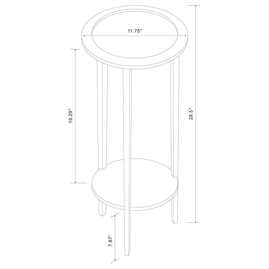 Kirk - 1 - Shelf Round Wood Plant Stand Side Table - Espresso Side Table modern furniture Contempo Furniture