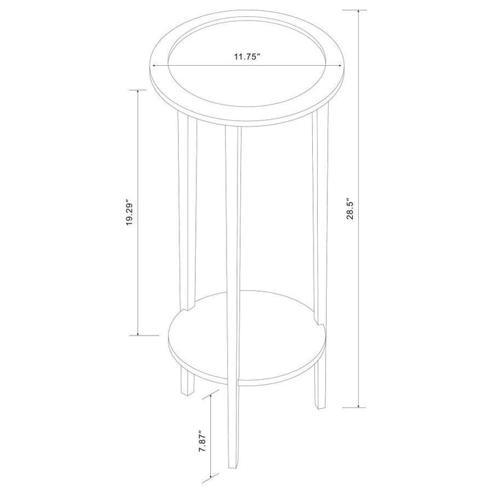 Kirk - 1 - Shelf Round Wood Plant Stand Side Table - Espresso Side Table modern furniture Contempo Furniture