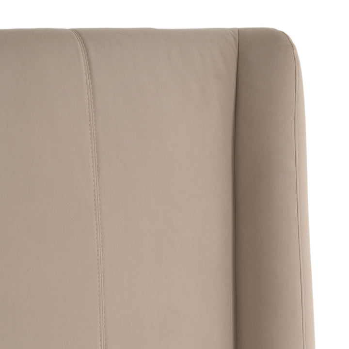 Kiro + Roma - Modern Tan Fabric + Walnut 4-Piece Bedroom Set