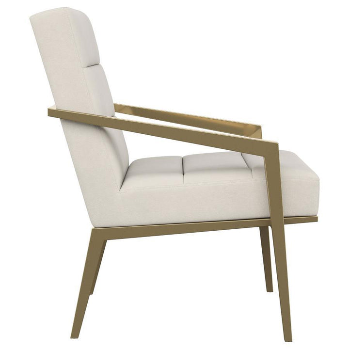 Kirra - Upholstered Metal Arm Accent Chair - Cream Arm Chair modern furniture Contempo Furniture