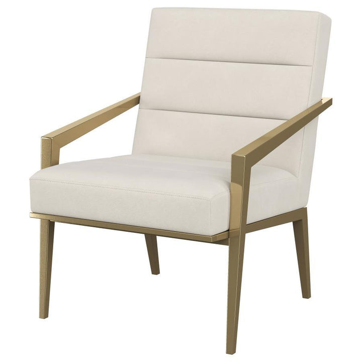 Kirra - Upholstered Metal Arm Accent Chair - Cream Arm Chair modern furniture Contempo Furniture