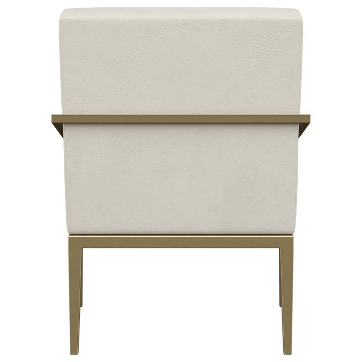 Kirra - Upholstered Metal Arm Accent Chair - Cream Arm Chair modern furniture Contempo Furniture