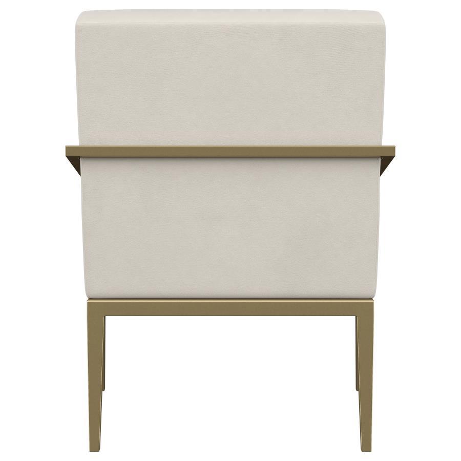 Kirra - Upholstered Metal Arm Accent Chair - Cream Arm Chair modern furniture Contempo Furniture