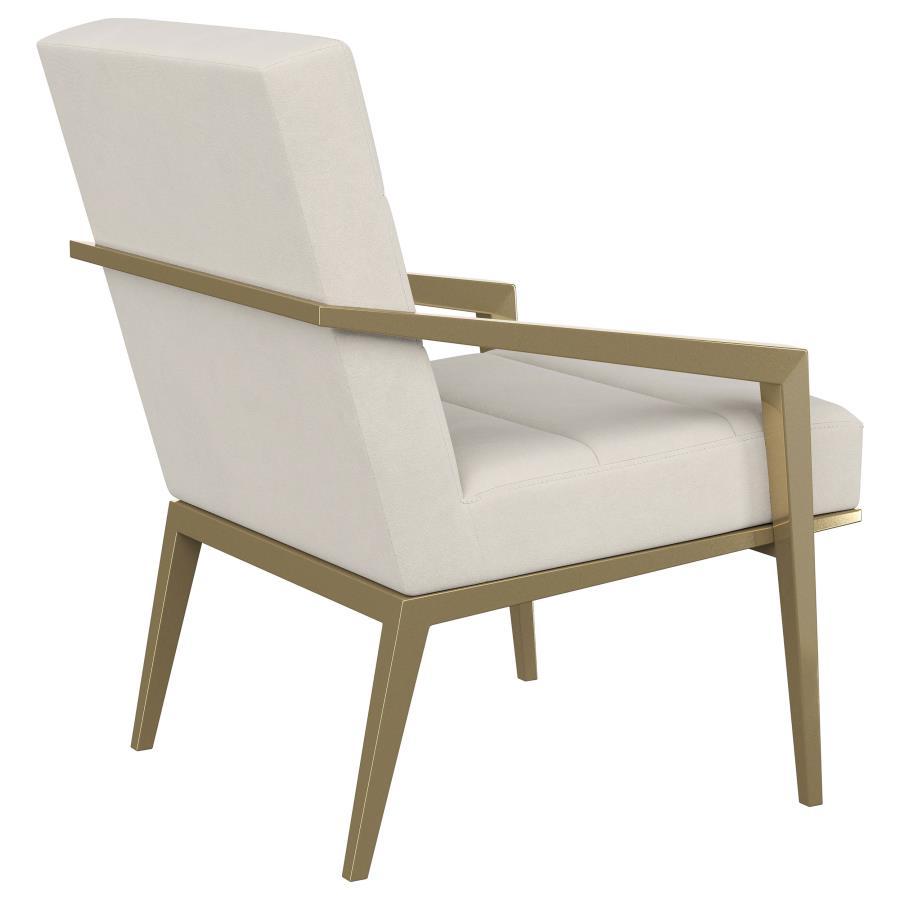 Kirra - Upholstered Metal Arm Accent Chair - Cream Arm Chair modern furniture Contempo Furniture