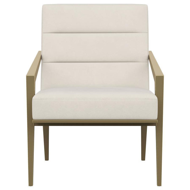 Kirra - Upholstered Metal Arm Accent Chair - Cream Arm Chair modern furniture Contempo Furniture