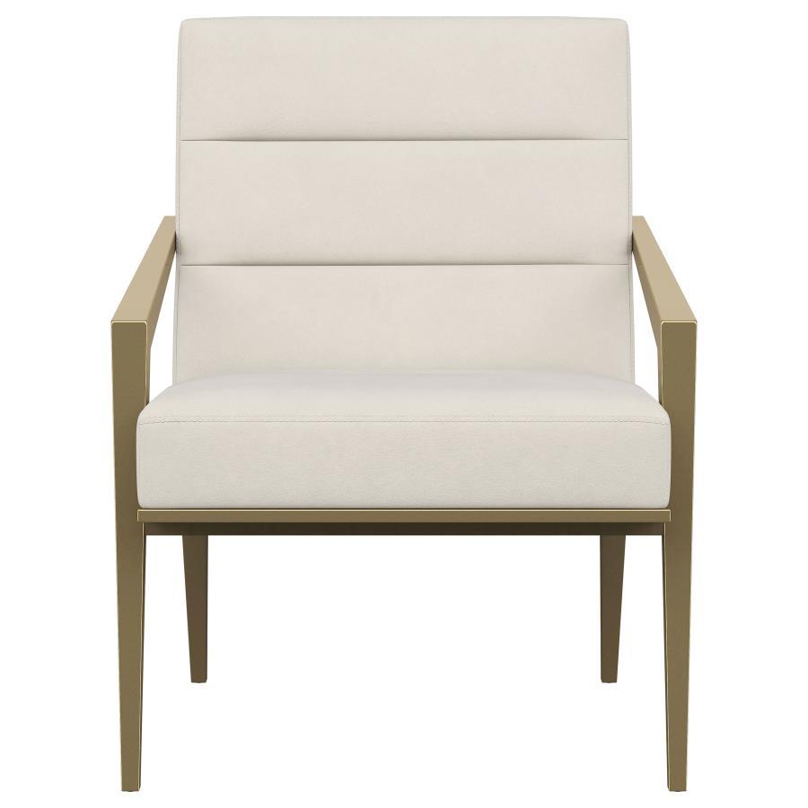 Kirra - Upholstered Metal Arm Accent Chair - Cream Arm Chair modern furniture Contempo Furniture