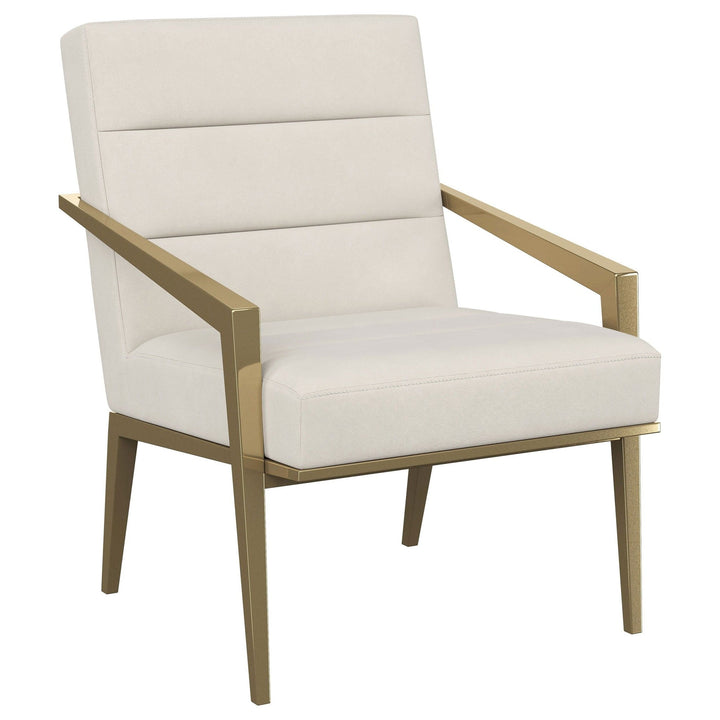 Kirra - Upholstered Metal Arm Accent Chair - Cream Arm Chair modern furniture Contempo Furniture