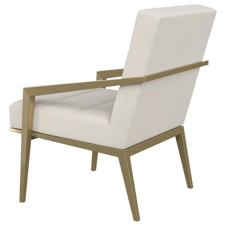 Kirra - Upholstered Metal Arm Accent Chair - Cream Arm Chair modern furniture Contempo Furniture