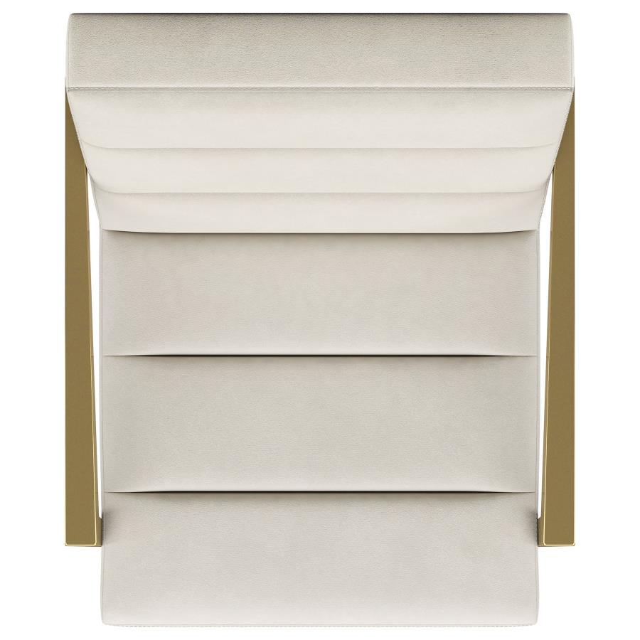 Kirra - Upholstered Metal Arm Accent Chair - Cream Arm Chair modern furniture Contempo Furniture