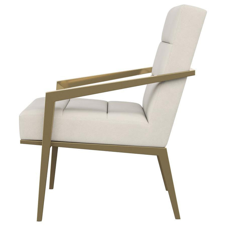 Kirra - Upholstered Metal Arm Accent Chair - Cream Arm Chair modern furniture Contempo Furniture