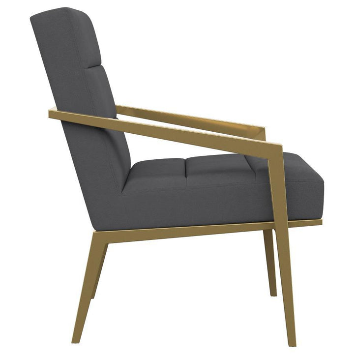 Kirra - Upholstered Metal Arm Accent Chair - Dark Gray Arm Chair modern furniture Contempo Furniture