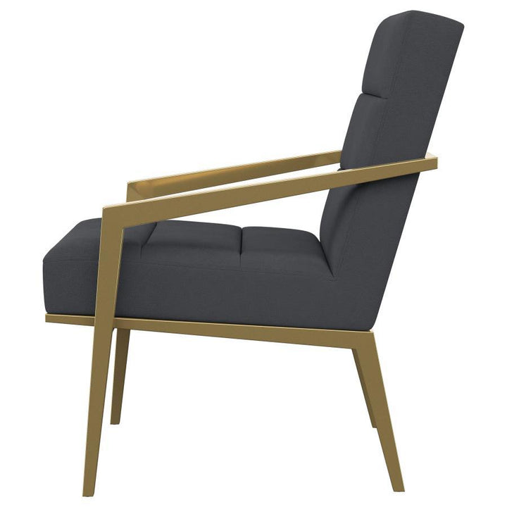 Kirra - Upholstered Metal Arm Accent Chair - Dark Gray Arm Chair modern furniture Contempo Furniture